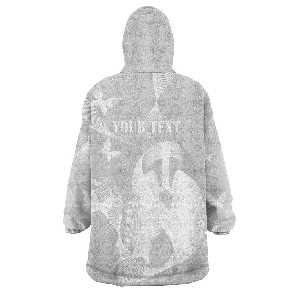 Australia Lung Cancer Awareness Personalised Wearable Blanket Hoodie Butterfly Ribbon Art
