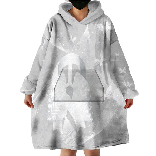 Australia Lung Cancer Awareness Personalised Wearable Blanket Hoodie Butterfly Ribbon Art