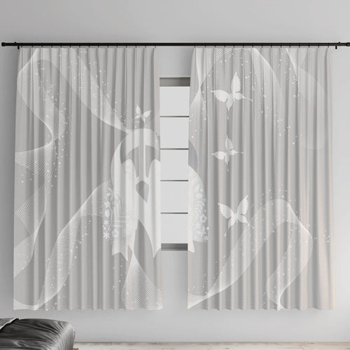 Australia Lung Cancer Awareness Window Curtain Butterfly Ribbon Art