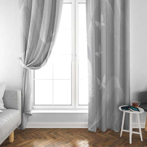 Australia Lung Cancer Awareness Window Curtain Butterfly Ribbon Art