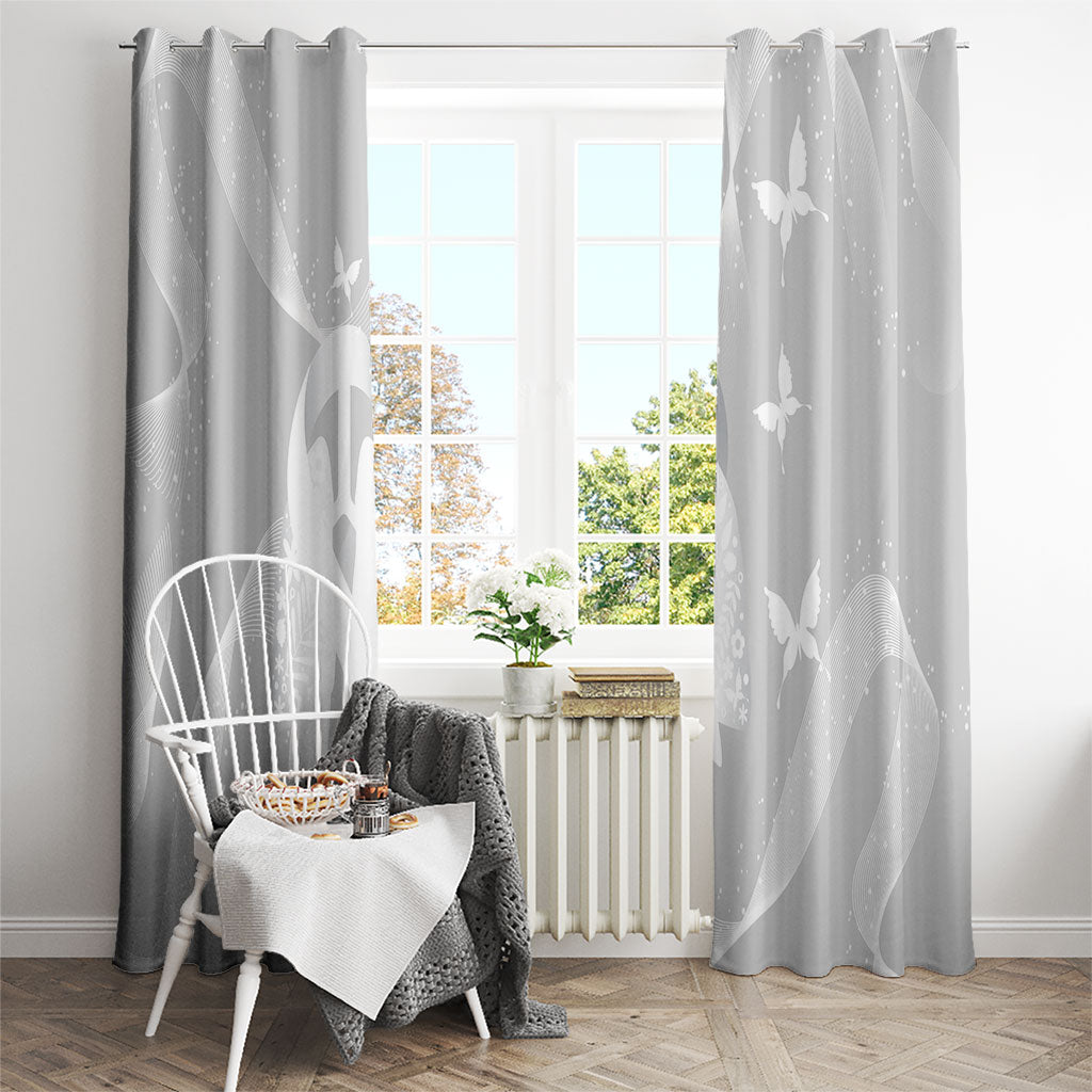 Australia Lung Cancer Awareness Window Curtain Butterfly Ribbon Art