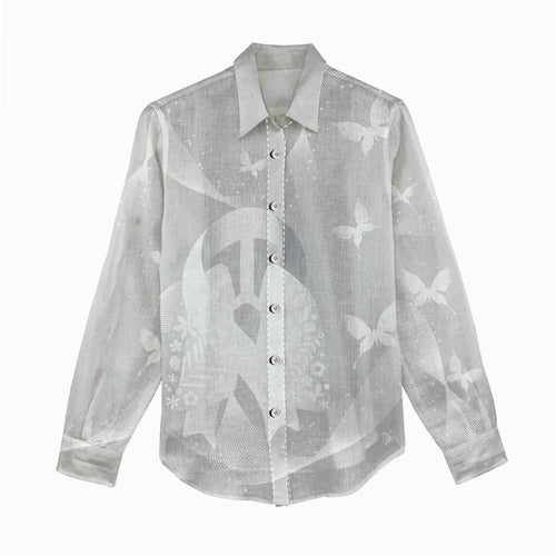 Australia Lung Cancer Awareness Personalised Women Casual Shirt Butterfly Ribbon Art
