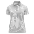 Australia Lung Cancer Awareness Personalised Women Polo Shirt Butterfly Ribbon Art