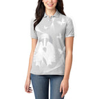 Australia Lung Cancer Awareness Personalised Women Polo Shirt Butterfly Ribbon Art