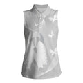 Australia Lung Cancer Awareness Personalised Women Sleeveless Polo Shirt Butterfly Ribbon Art