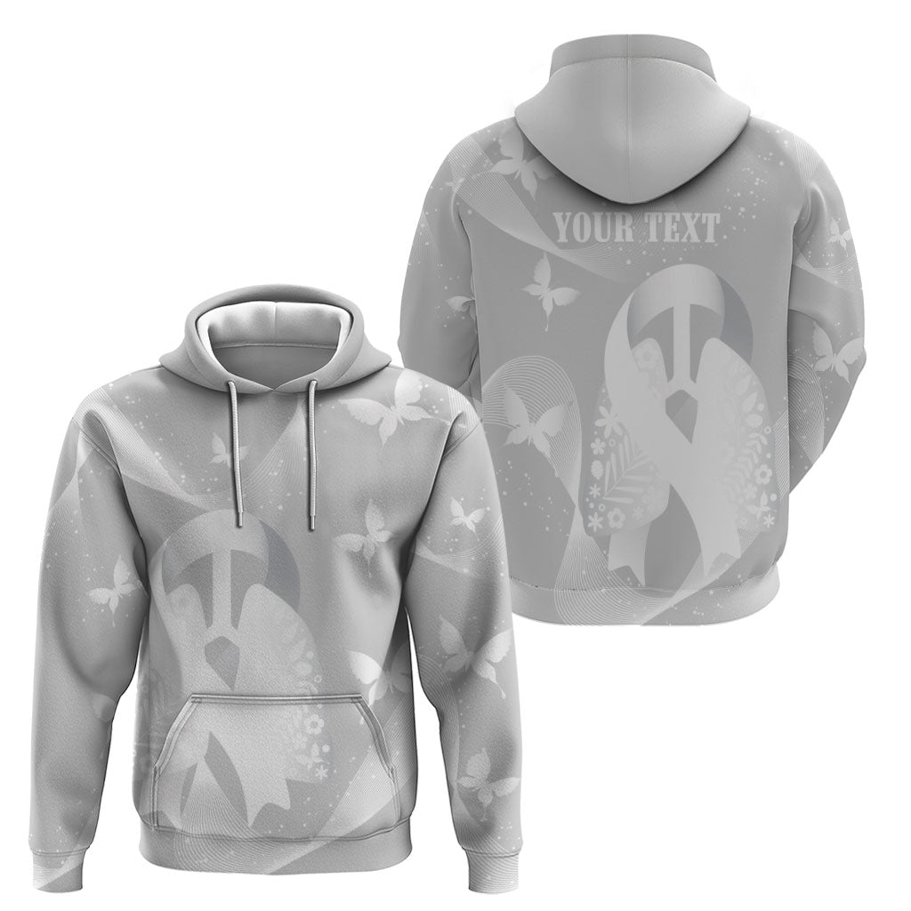 Australia Lung Cancer Awareness Personalised Zip Hoodie Butterfly Ribbon Art
