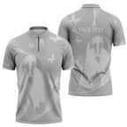 Australia Lung Cancer Awareness Personalised Zipper Polo Shirt Butterfly Ribbon Art