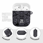 Custom New Zealand Taiaha Maori AirPods Case Minimalist Silver Fern All Black - Aussie Hoodie