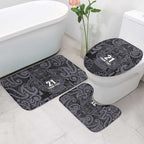 Custom New Zealand Taiaha Maori Bathroom Set Minimalist Silver Fern All Black - Aussie Hoodie