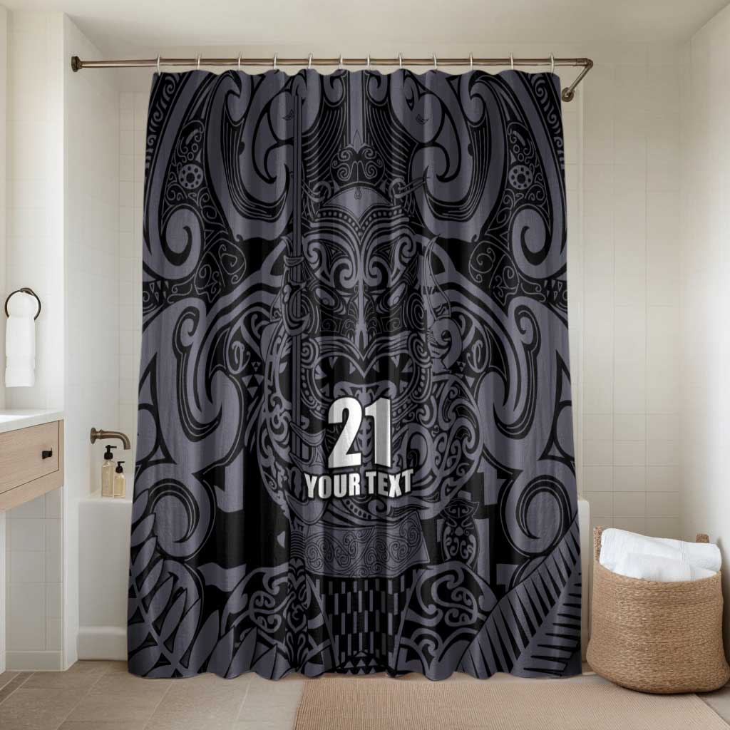 Custom New Zealand Taiaha Maori Bathroom Set Minimalist Silver Fern All Black - Aussie Hoodie