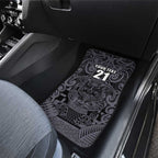 Custom New Zealand Taiaha Maori Car Mats Minimalist Silver Fern All Black - Aussie Hoodie
