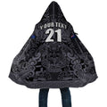 Custom New Zealand Taiaha Maori Cloak Minimalist Silver Fern All Black - Aussie Hoodie