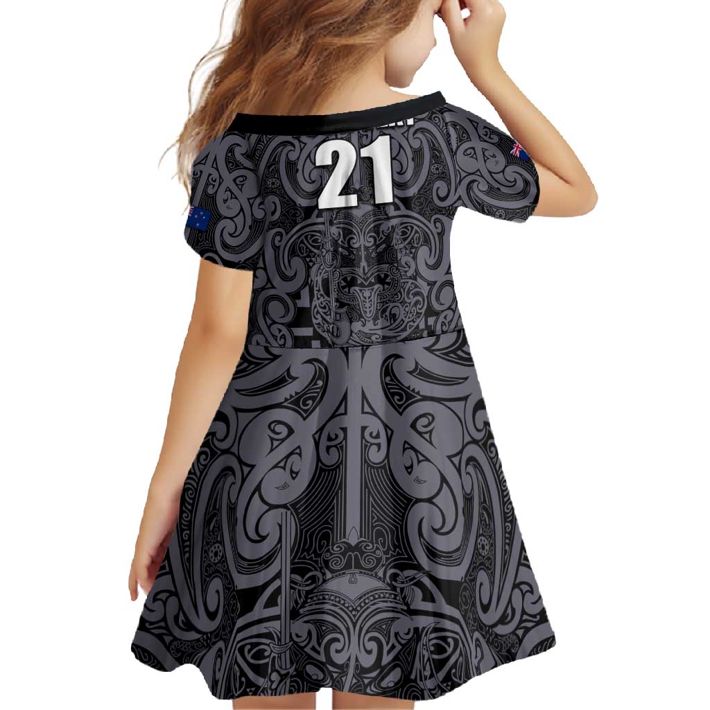 Custom New Zealand Taiaha Maori Family Matching Mermaid Dress and Hawaiian Shirt Minimalist Silver Fern All Black - Aussie Hoodie