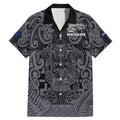 Custom New Zealand Taiaha Maori Family Matching Mermaid Dress and Hawaiian Shirt Minimalist Silver Fern All Black - Aussie Hoodie
