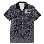 Custom New Zealand Taiaha Maori Family Matching Mermaid Dress and Hawaiian Shirt Minimalist Silver Fern All Black - Aussie Hoodie