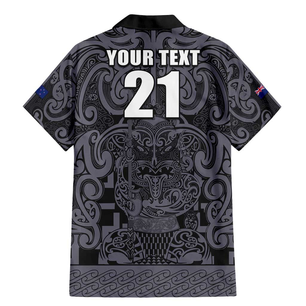 Custom New Zealand Taiaha Maori Family Matching Mermaid Dress and Hawaiian Shirt Minimalist Silver Fern All Black - Aussie Hoodie