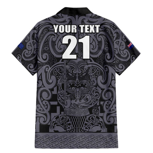 Custom New Zealand Taiaha Maori Family Matching Mermaid Dress and Hawaiian Shirt Minimalist Silver Fern All Black - Aussie Hoodie