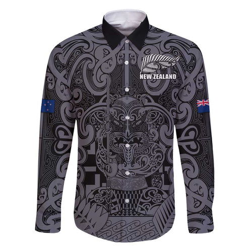 Custom New Zealand Taiaha Maori Family Matching Puletasi and Hawaiian Shirt Minimalist Silver Fern All Black - Aussie Hoodie