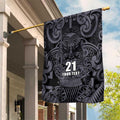 Custom New Zealand Taiaha Maori Garden Flag Minimalist Silver Fern All Black - Aussie Hoodie