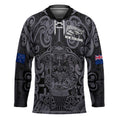 Custom New Zealand Taiaha Maori Hockey Jersey Minimalist Silver Fern All Black - Aussie Hoodie