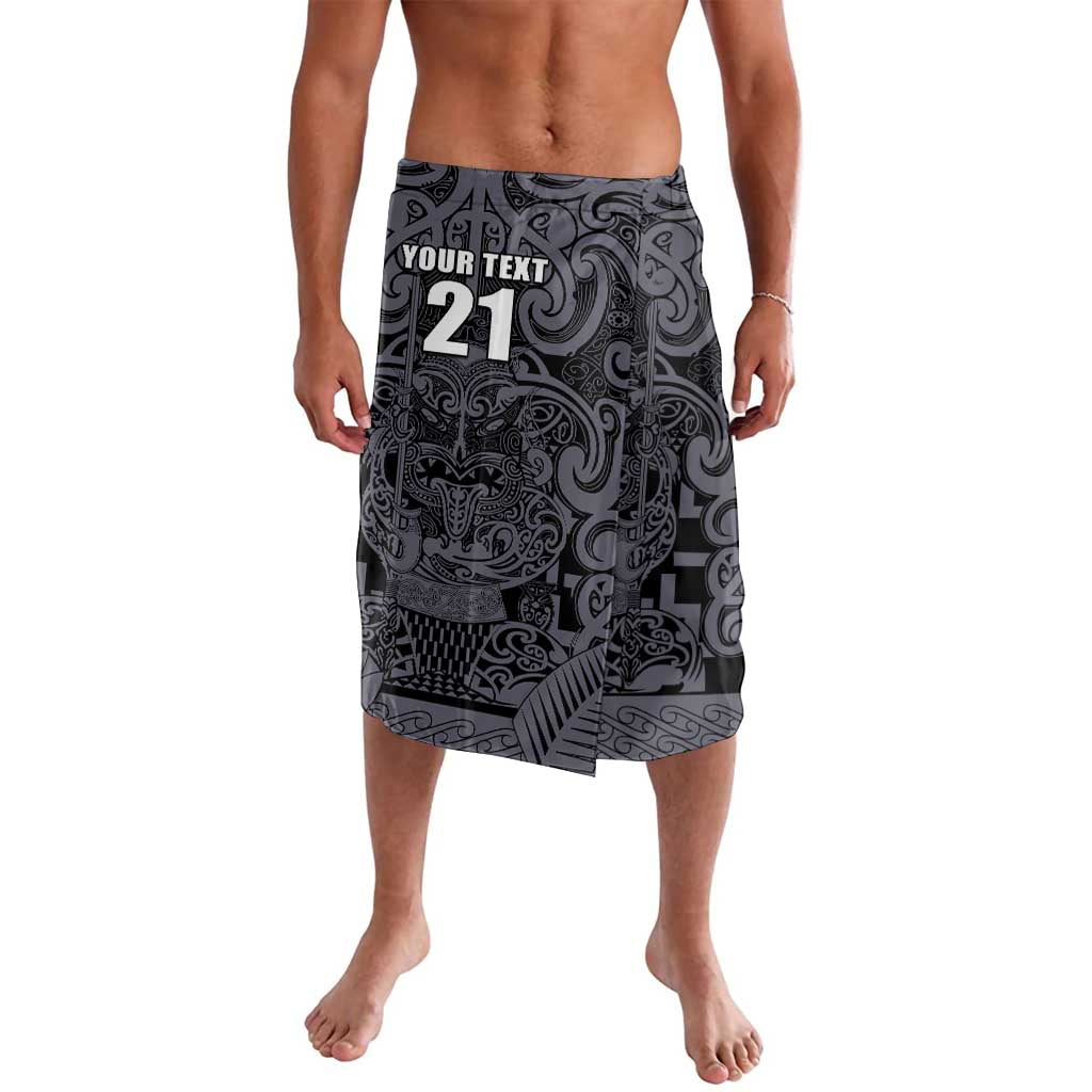 Custom New Zealand Taiaha Maori Lavalava Minimalist Silver Fern All Black - Aussie Hoodie