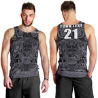 Custom New Zealand Taiaha Maori Men Tank Top Minimalist Silver Fern All Black - Aussie Hoodie