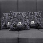 Custom New Zealand Taiaha Maori Pillow Cover Minimalist Silver Fern All Black - Aussie Hoodie