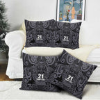 Custom New Zealand Taiaha Maori Pillow Cover Minimalist Silver Fern All Black - Aussie Hoodie