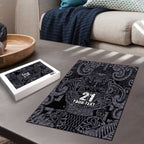 Custom New Zealand Taiaha Maori Puzzle Minimalist Silver Fern All Black - Aussie Hoodie