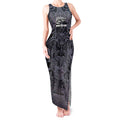 Custom New Zealand Taiaha Maori Tank Maxi Dress Minimalist Silver Fern All Black - Aussie Hoodie