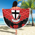 Custom St Kilda Saints Football Beach Blanket ANZAC Lest We Forget