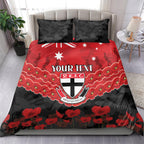 Custom St Kilda Saints Football Bedding Set ANZAC Lest We Forget