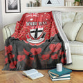 Custom St Kilda Saints Football Blanket ANZAC Lest We Forget