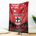 Custom St Kilda Saints Football Blanket ANZAC Lest We Forget