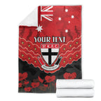Custom St Kilda Saints Football Blanket ANZAC Lest We Forget