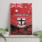 Custom St Kilda Saints Football Canvas Wall Art ANZAC Lest We Forget