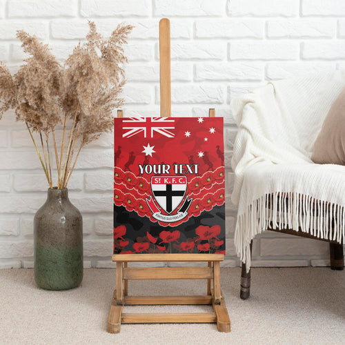 Custom St Kilda Saints Football Canvas Wall Art ANZAC Lest We Forget