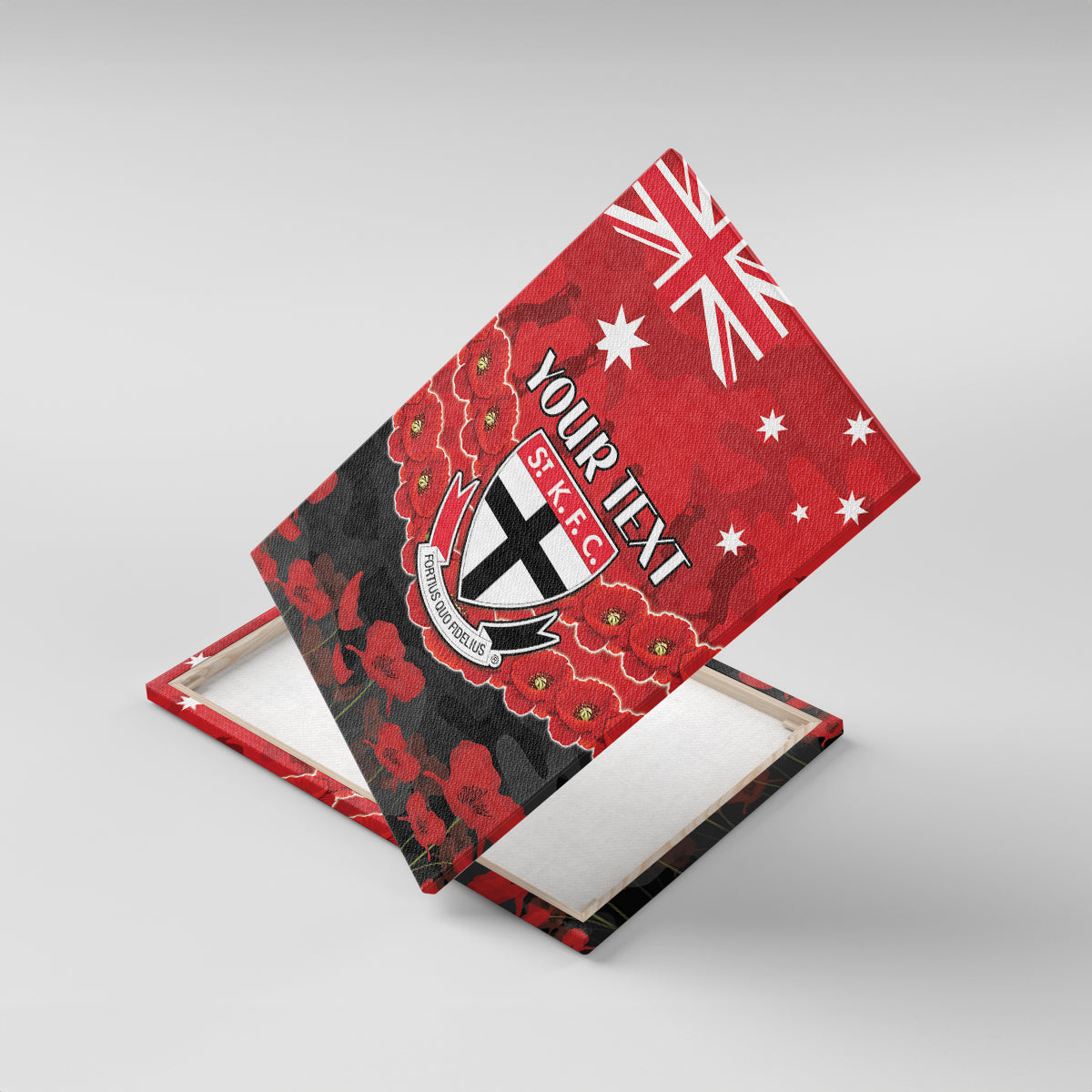 Custom St Kilda Saints Football Canvas Wall Art ANZAC Lest We Forget