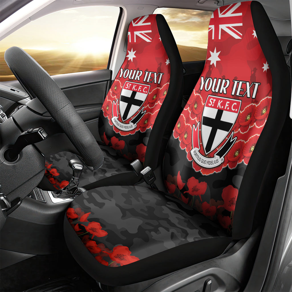 Custom St Kilda Saints Football Car Seat Cover ANZAC Lest We Forget