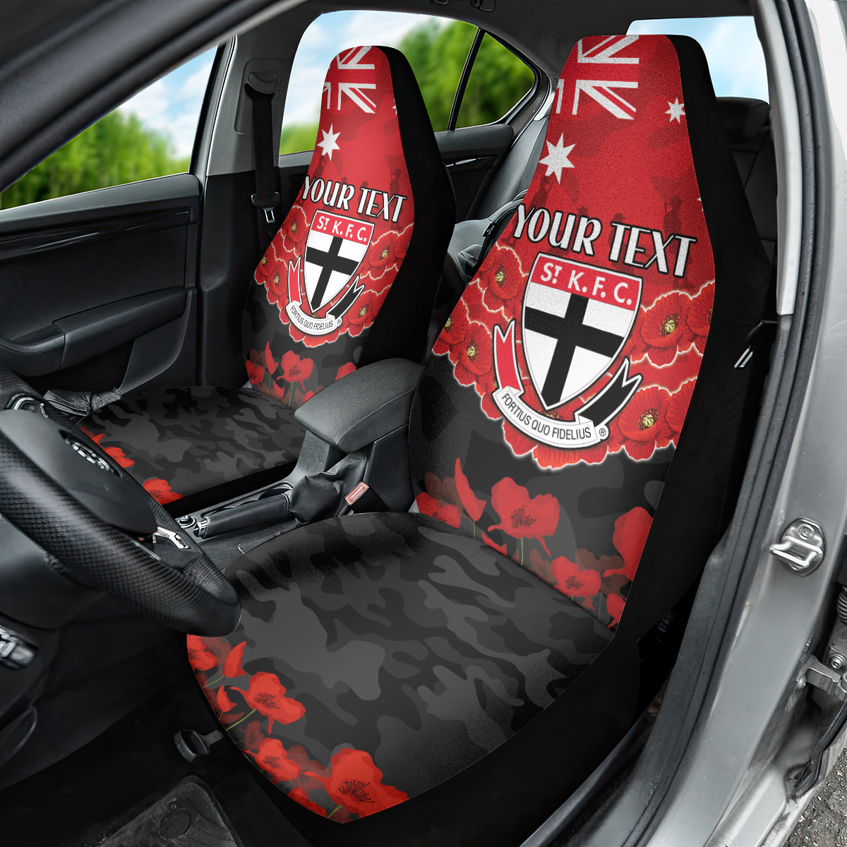 Custom St Kilda Saints Football Car Seat Cover ANZAC Lest We Forget