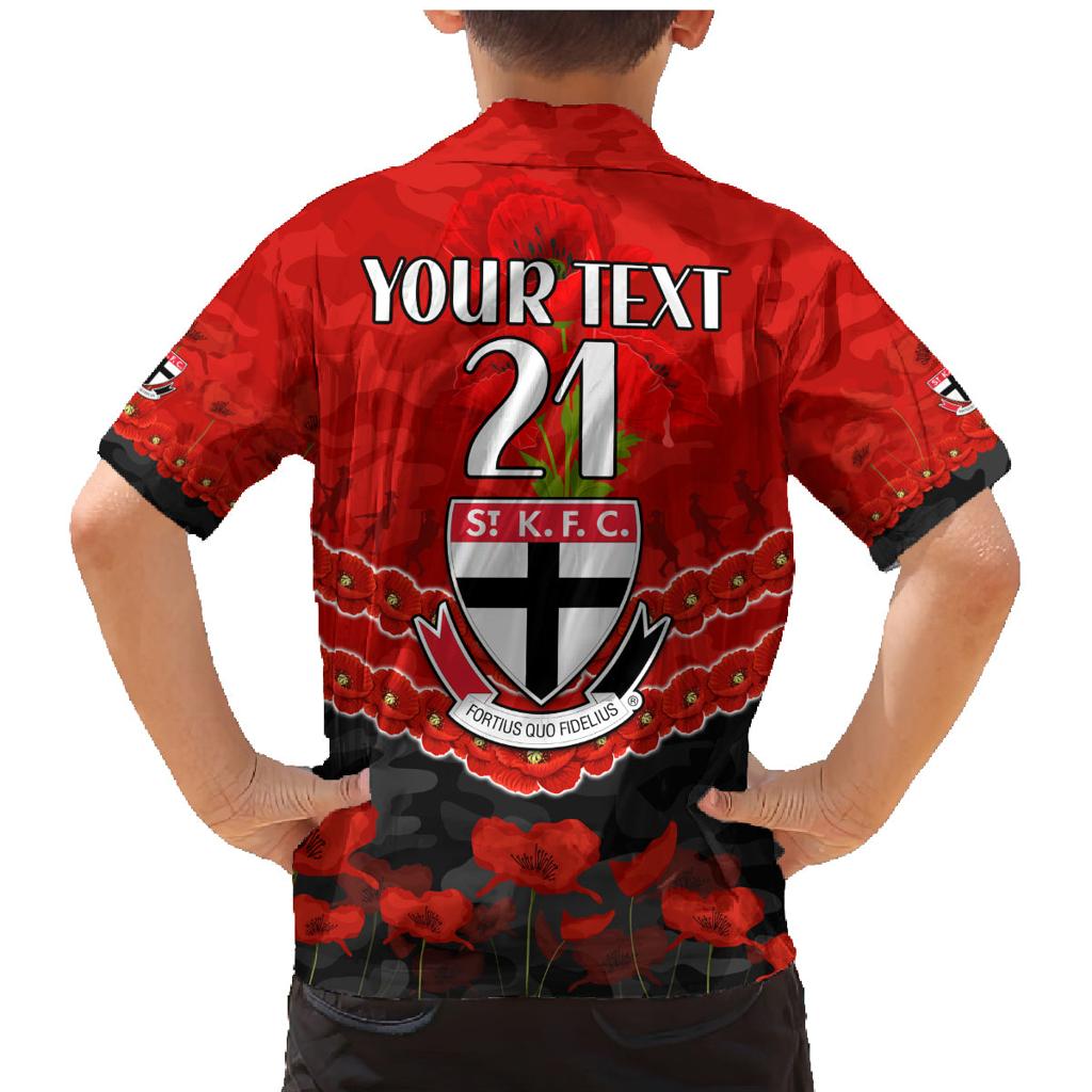 Custom St Kilda Saints Football Family Matching Mermaid Dress and Hawaiian Shirt ANZAC Lest We Forget