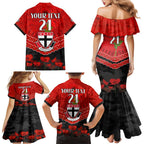 Custom St Kilda Saints Football Family Matching Mermaid Dress and Hawaiian Shirt ANZAC Lest We Forget