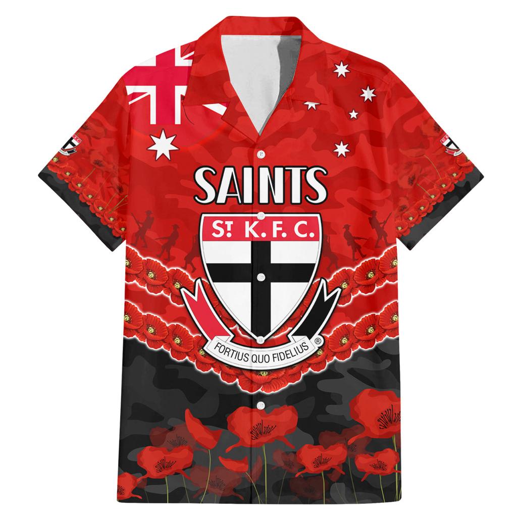 Custom St Kilda Saints Football Family Matching Mermaid Dress and Hawaiian Shirt ANZAC Lest We Forget