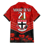 Custom St Kilda Saints Football Family Matching Mermaid Dress and Hawaiian Shirt ANZAC Lest We Forget
