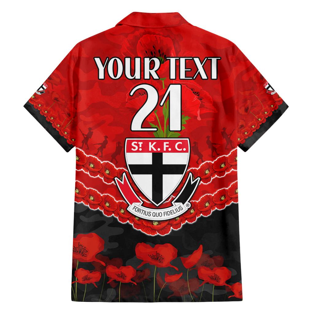 Custom St Kilda Saints Football Family Matching Off Shoulder Maxi Dress and Hawaiian Shirt ANZAC Lest We Forget