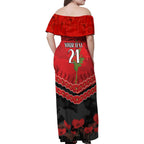 Custom St Kilda Saints Football Family Matching Off Shoulder Maxi Dress and Hawaiian Shirt ANZAC Lest We Forget
