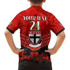 Custom St Kilda Saints Football Family Matching Puletasi and Hawaiian Shirt ANZAC Lest We Forget