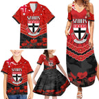 Custom St Kilda Saints Football Family Matching Summer Maxi Dress and Hawaiian Shirt ANZAC Lest We Forget