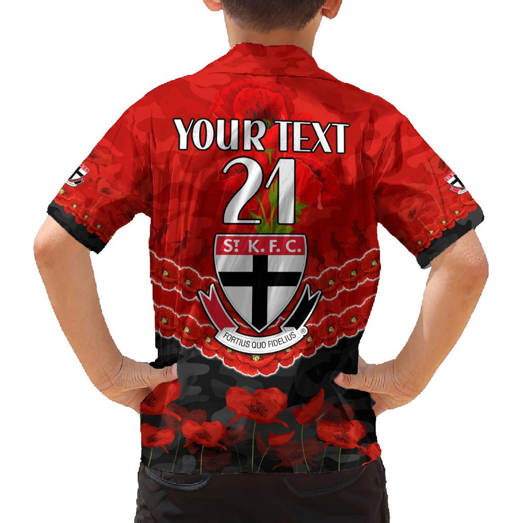 Custom St Kilda Saints Football Family Matching Summer Maxi Dress and Hawaiian Shirt ANZAC Lest We Forget