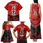 Custom St Kilda Saints Football Family Matching Tank Maxi Dress and Hawaiian Shirt ANZAC Lest We Forget